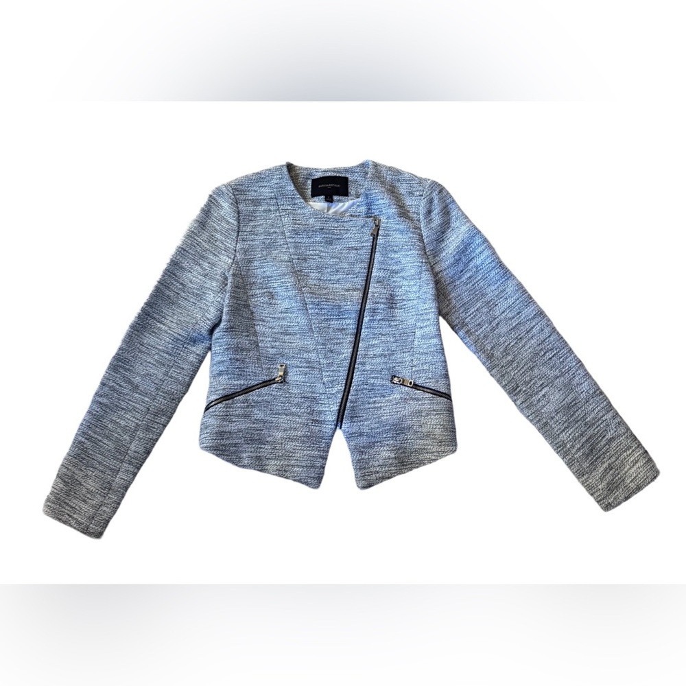 Banana Republic Moto Jacket gray and white Size 2